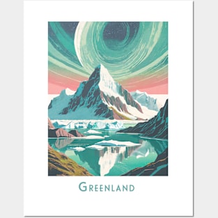 Retro Vintage Greenland Travel Adventure Posters and Art